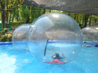 Sleeping on the water in the bubble ball