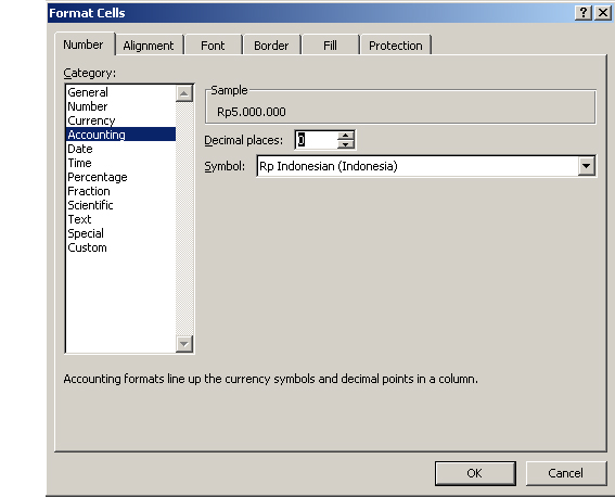 Format Mata Uang Rupiah pada Microsoft Excel dESAINEr