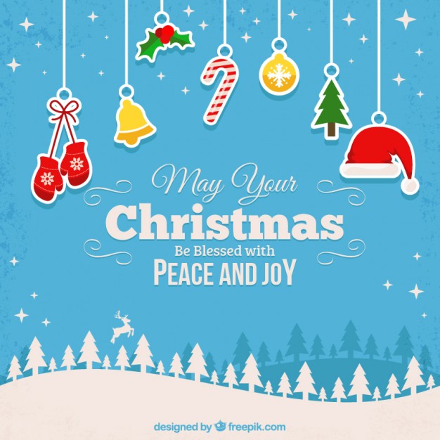 Blessed christmas background Free Vector