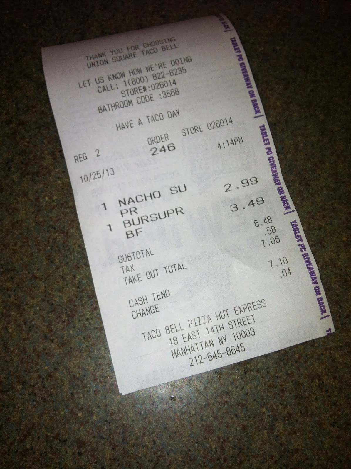 DONT THE GRAVY TACO BELL, UNION SQUARE/KINGS PLAZA, NYC.