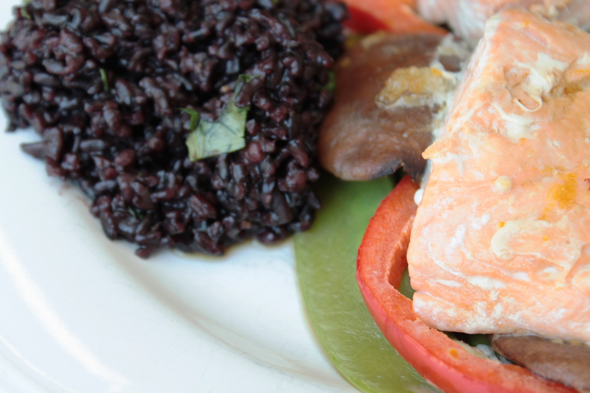 A Teaspoon and A Pinch Asian Salmon with Forbidden Rice