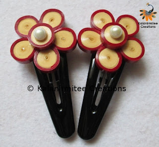 kalanirmitee: paper quilling-quilled flowers-flowers-haiclips-hair accesories