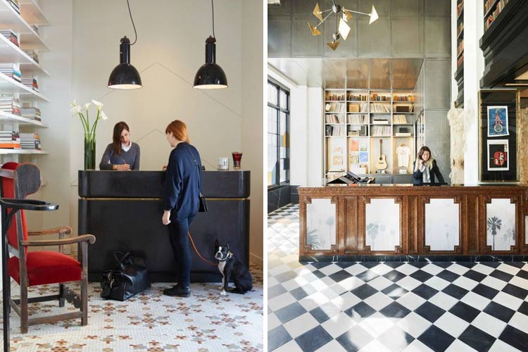 Marzua: Diseño de la recepción del hotel: el mostrador.