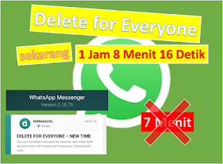 Sekarang Pesan WhatsApp yang telah Terkirim Lebih dari 7 Menit masih Bisa dihapus