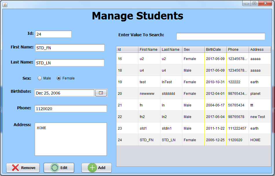 Java Student Information System Source Code - C#, JAVA,PHP, Programming ...