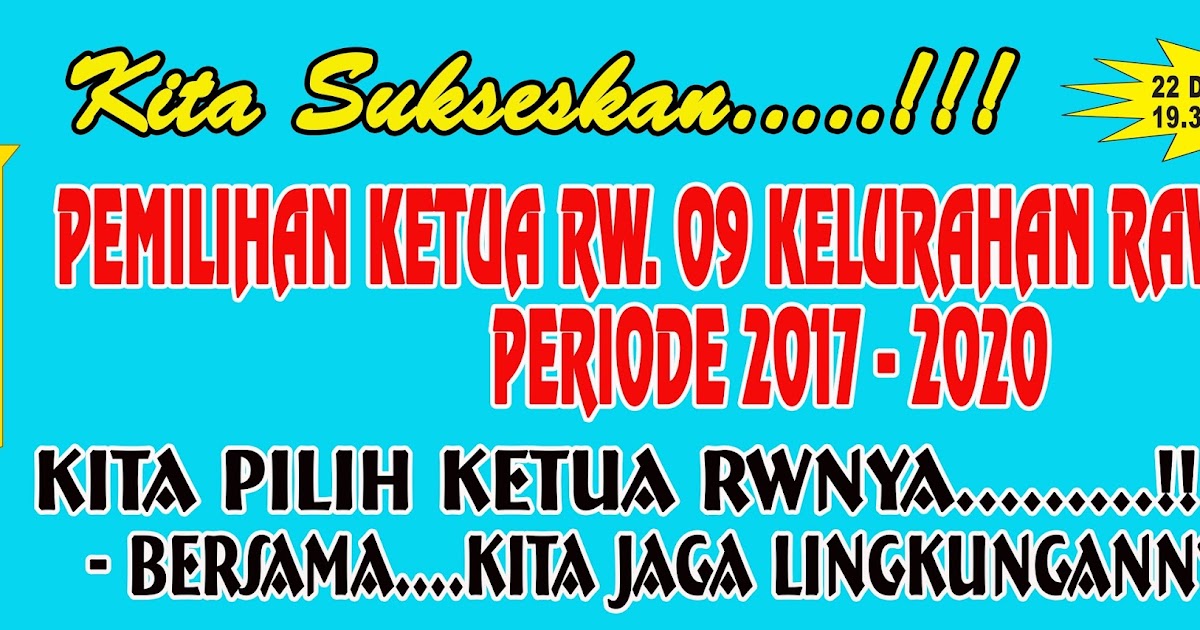 SPANDUK PEMILIHAN KETUA RT - RW , BISA PESAN DI ARIYANI STEMPEL JL