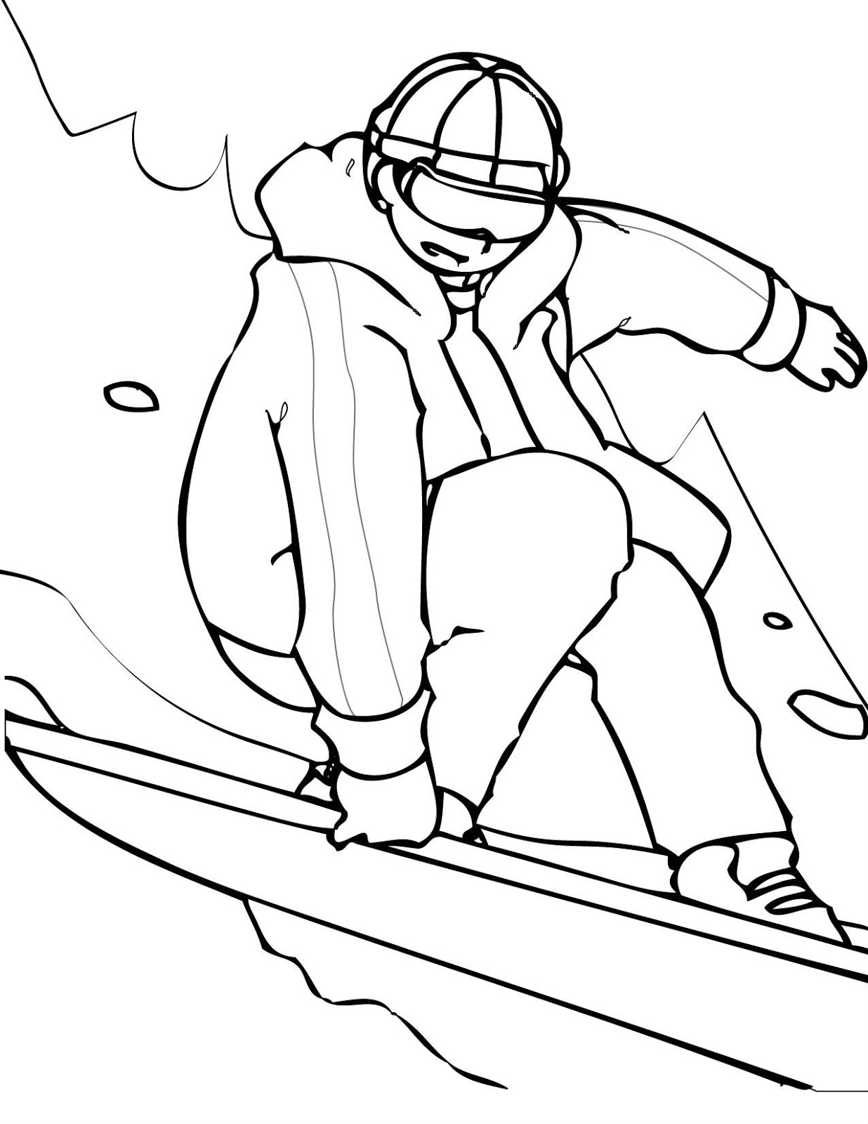 Sports Photograph Coloring Pages Kids Snowboarding