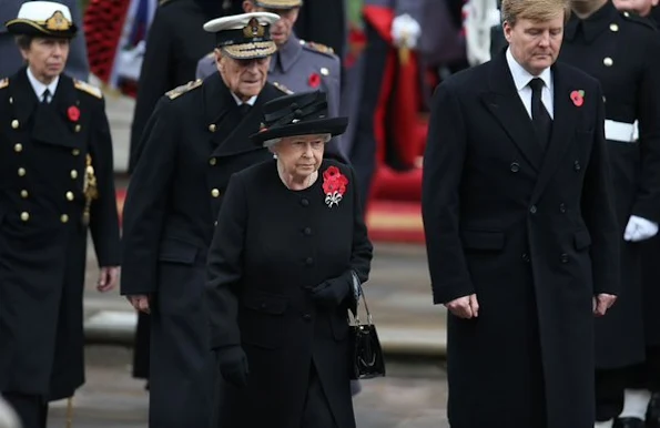 Britain's Queen Elizabeth II and with her husband Britain's Prince Philip, Duke of Edinburgh, Catherine, Duchess of Cambridge and Queen Maxima of the Netherlands and King Willem-Alexander of the Netherlands, Sophie, Countess of Wessex, Britain's Prince William, Duke of Cambridge, Britain's Prince Harry and Britain's Prince Andrew, Duke of York