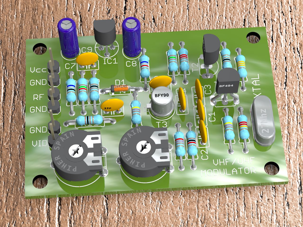 Video Render 3d Images Of Eagle Pcb Projects One Transistor