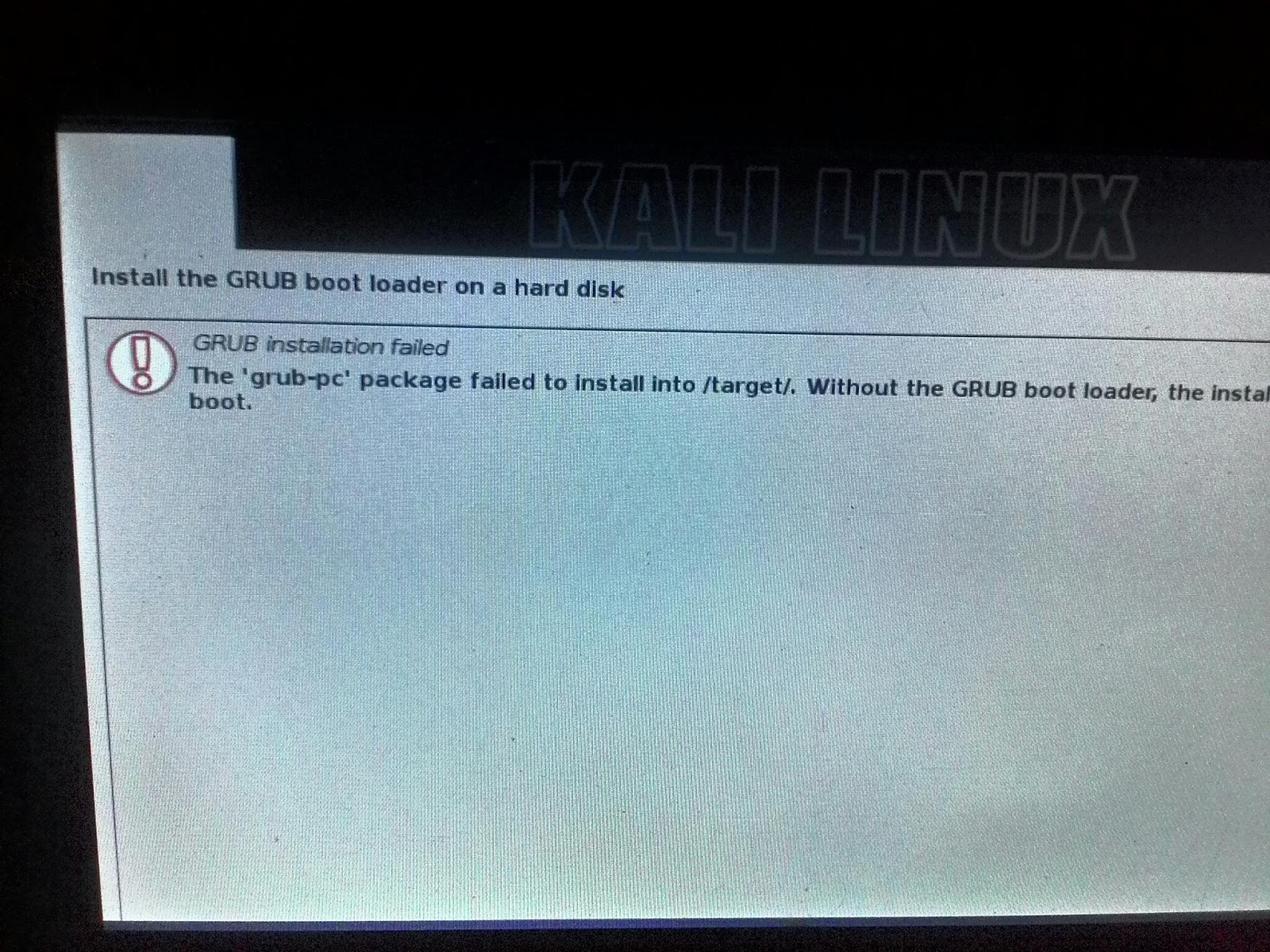 Grub Installation Failed Kali Linux Install On Virtualbox Grub Installation Failed Kali Linux Install On Virtualbox