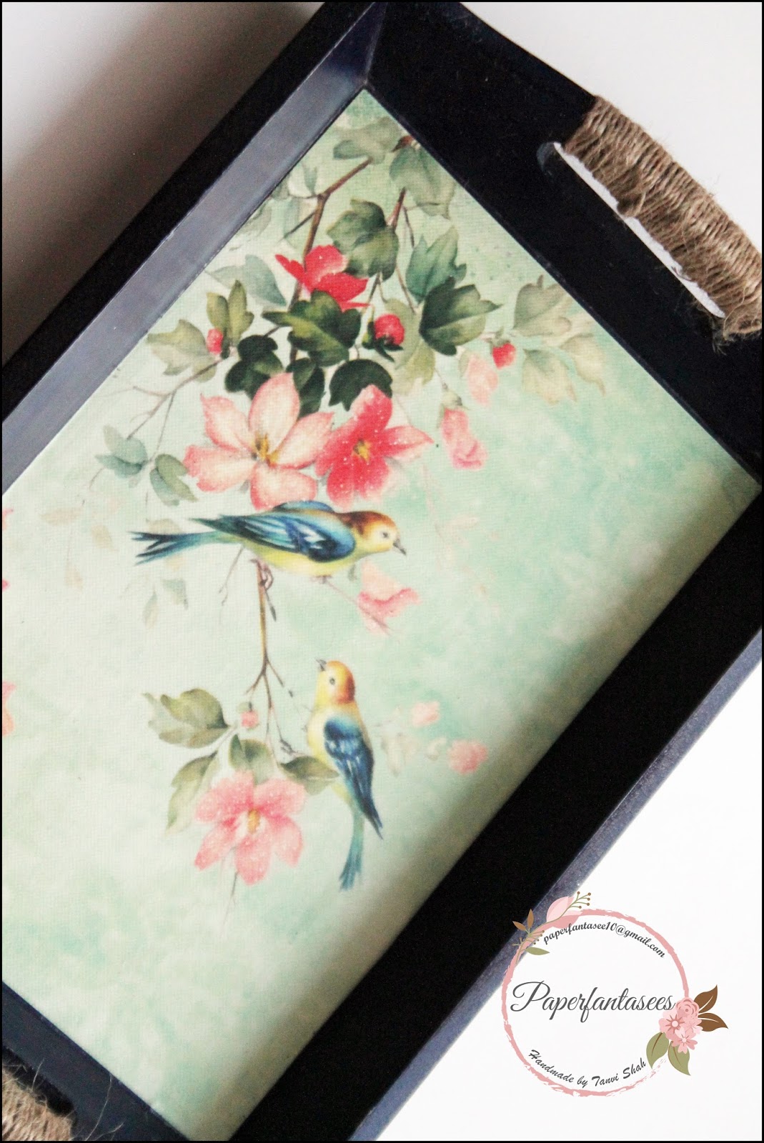 Paper Fantasees The Craft Blog Decoupage trays Birds series