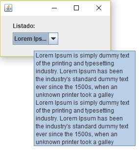 Mostrar textos largos de JComboBox en Java