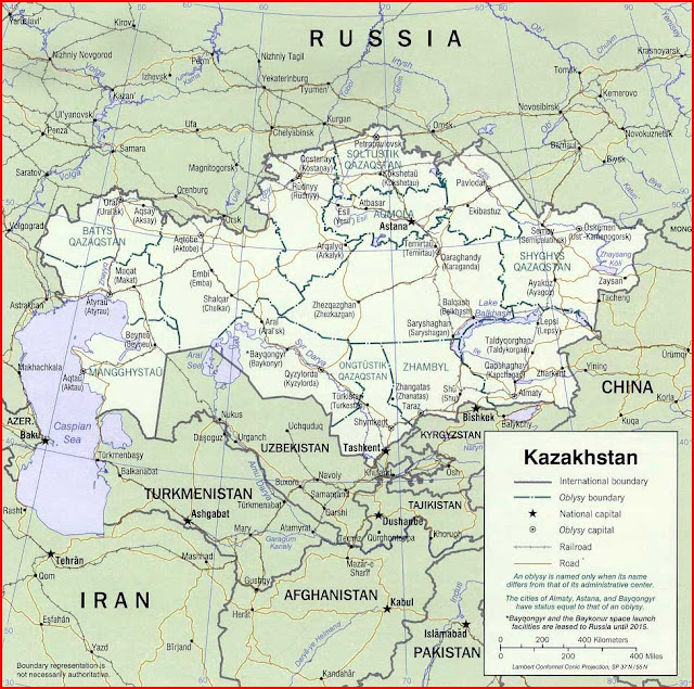 Gambar Peta politik Kazakhstan