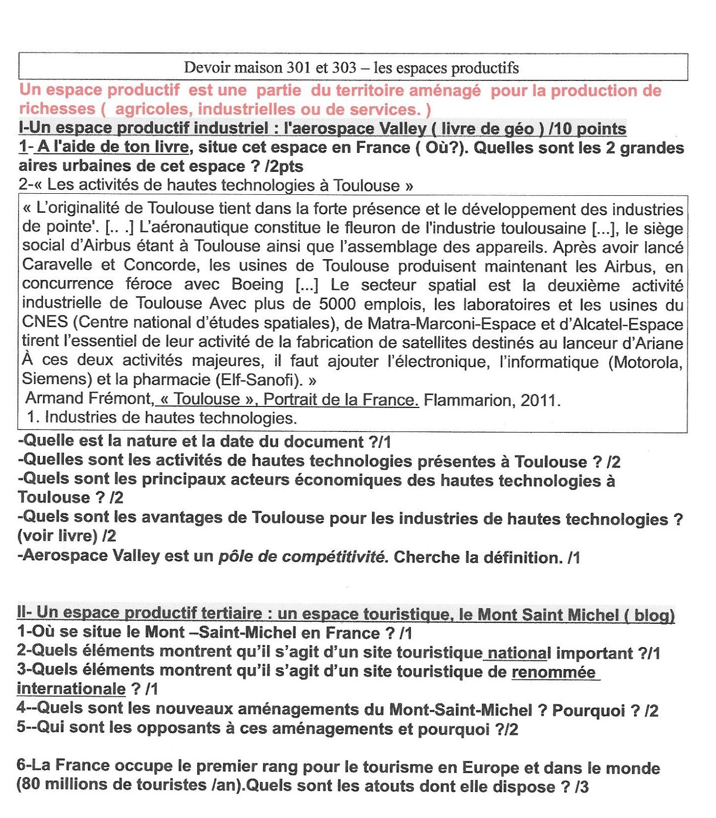 Etude De Cas Aerospace Valley 3E Corrige