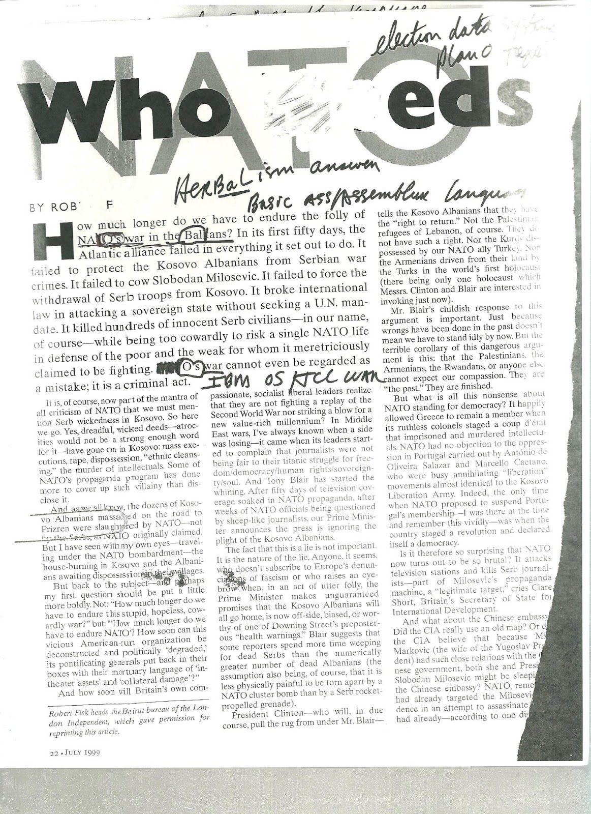 Data Systems Z006 Herb Zinser S Science War Analysis Reports