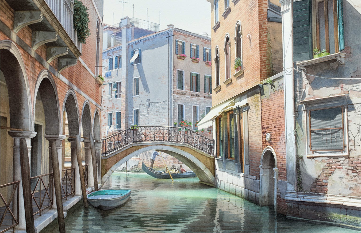 31-Venice-Thierry-Duval-Snippets-of Real-Life-in Watercolor-Paintings-www-designstack-co
