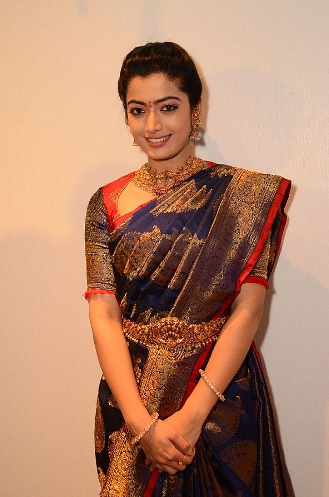 South Indian actress Rashmika Mandanna in saree photos