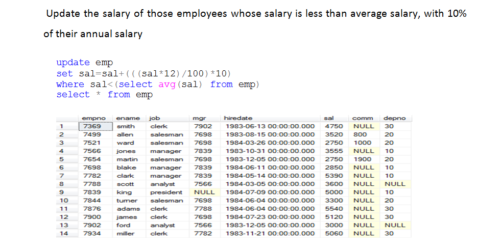 Some sql database queries examples - Mesh Software
