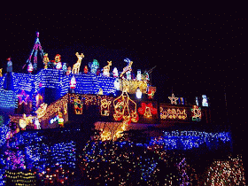Nightime, Xmas decorations, thousands of lights