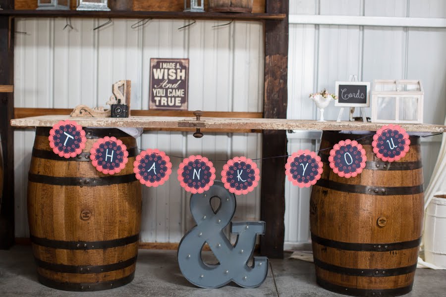 Rustic Pink and Navy Barn Wedding