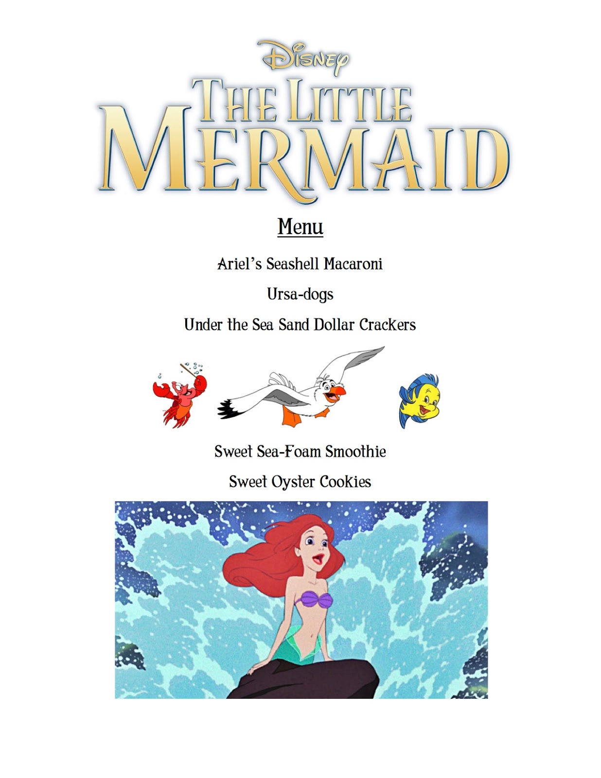 Reel Fancy Dinners The Little Mermaid Dinner
