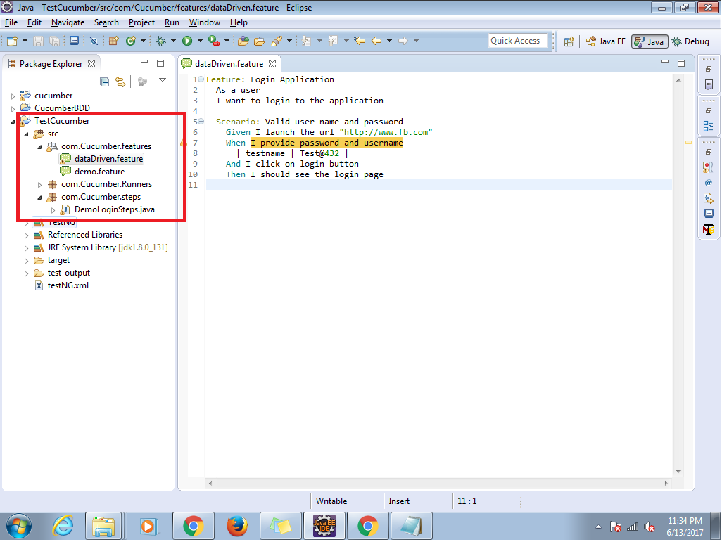 How to use Datatable in cucumber automation99