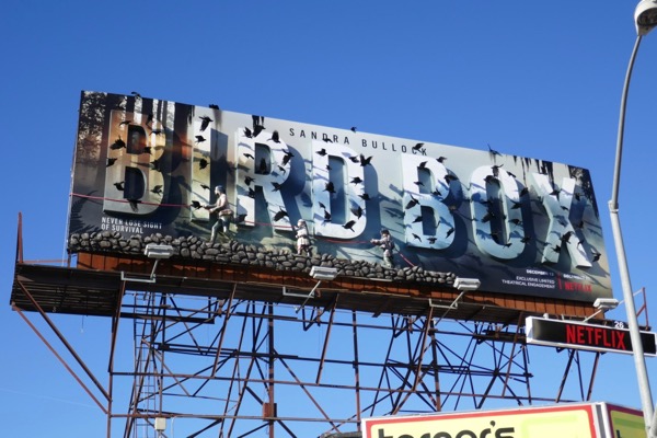 Bird Box movie 3D billboard installation Bird Box movie 3D billboard installation