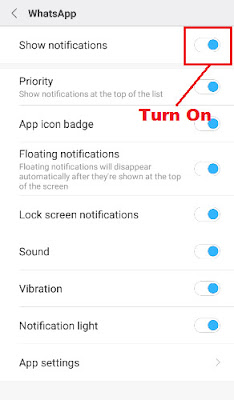 how to turn on notification for whatsapp