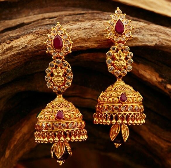 55 Beautiful Gold jhumka earring designs || Tips on Jhumka shopping ...