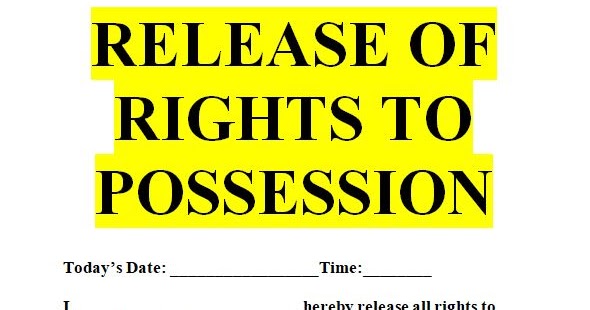 Release to the Rights of Possession - sample contract in doc form | Car