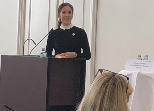 Crown Princess Mary attended the conference Sexual and Reproductive Health and Rights in Humanitarian Crises at Christiansborg