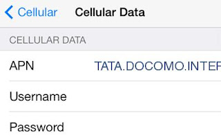 Tata DOCOMO GPRS Settings for iPhone