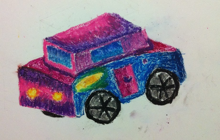 Annabel's Arts 2013 Oil Pastel colored cars.
