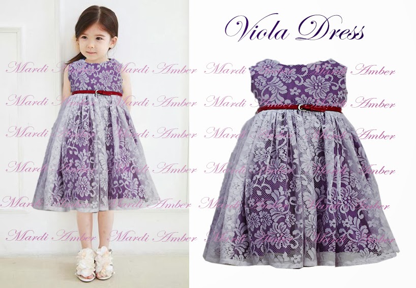 Dress Anak Red White Rose Dress Anak Brokat Ungu