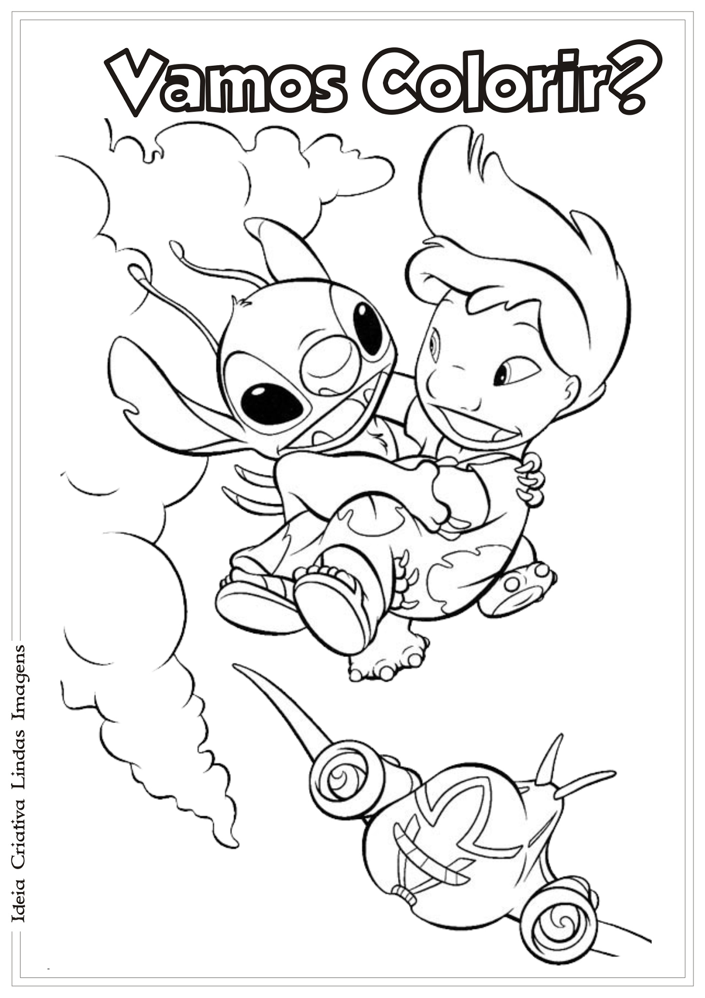 Desenhos para Imprimir e Colorir Lilo e Stitch 51