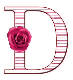 Abecedario con Flores Rosadas. Alphabet with Pink Flowers.