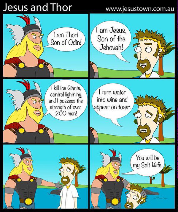 Jesus And Thor Cartoon Picture