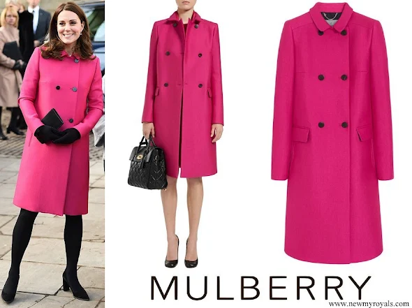 Kate Middleton wore Mulberry Double Breasted Coat