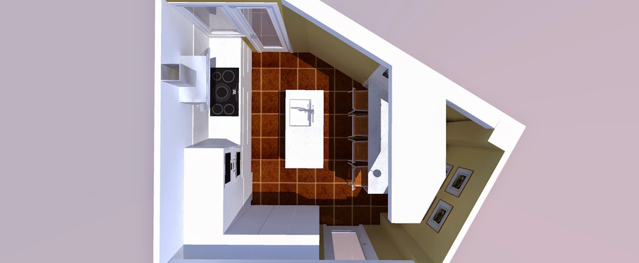 Proyecto renderizado: "Cocina de mam谩. Soluci贸n Isla."