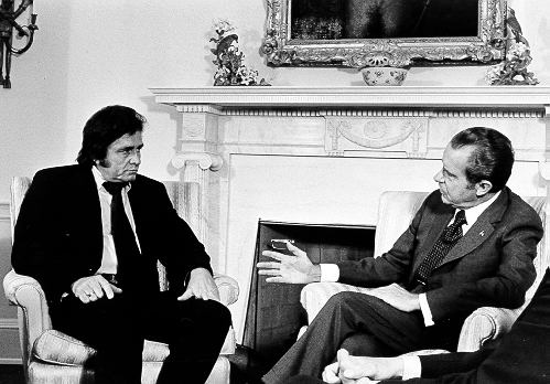 Johnny Cash with US President Richard Nixon