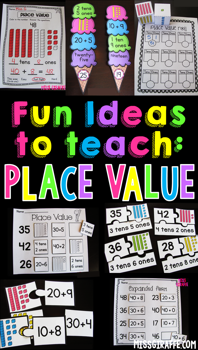 Miss Giraffe s Class Place Value In First Grade place-value-bulletin-board-this-is-a-colorful-well-organized-bulletin