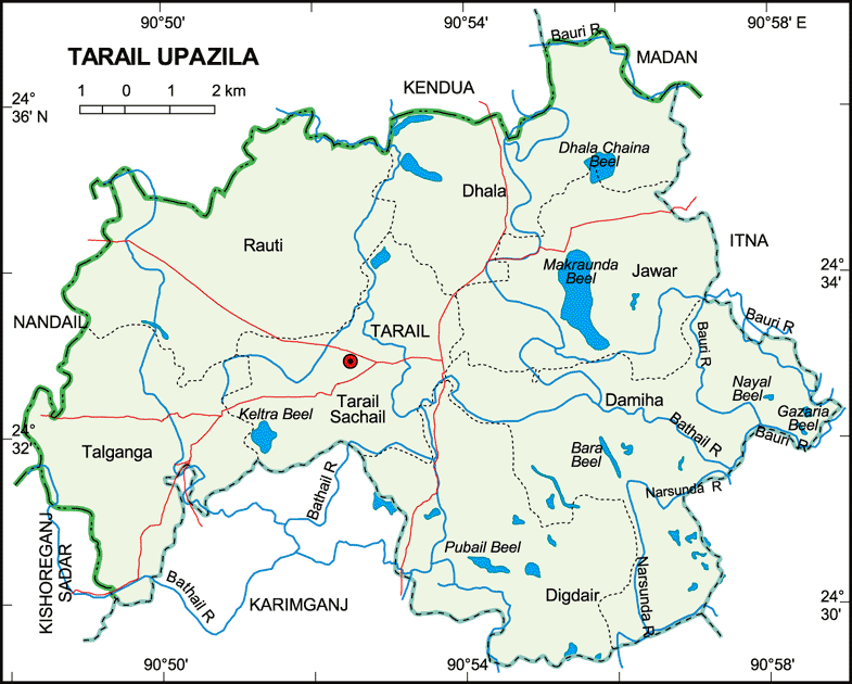 Tarail Upazila Map Kishoreganj District Bangladesh