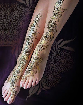 Stylish Trendy Arabic Floral Mehndi Design for Feet