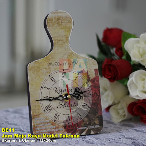 Jam Meja Kayu Model Talenan