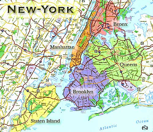 Map of New York, United States