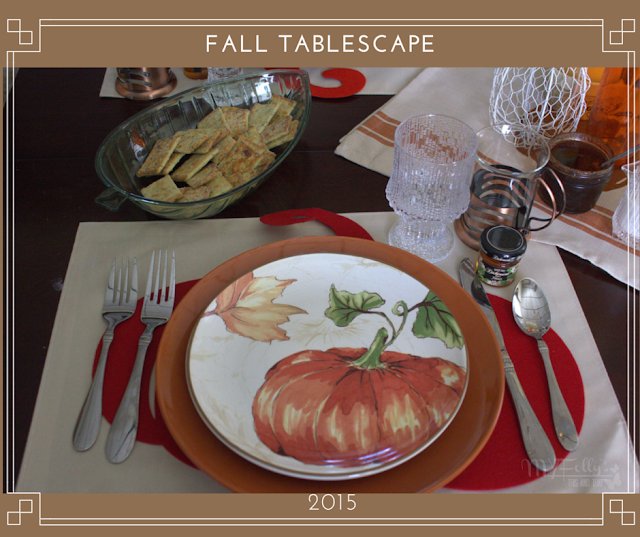 Fall Tablescape, using linen and plates from Dollar Tree and Better Home and Garden plates