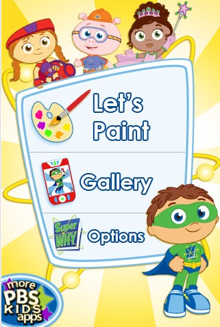 Super Why Paint: Dessins sur Iphone à colorier pour enfants