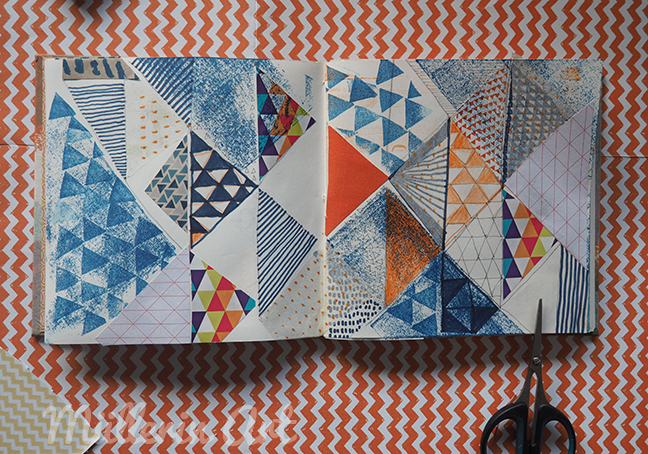 Dreiecks-Collagen, Sketchbook ©muellerinart