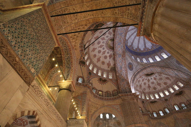Feeling fascinated and amazed with beautiful interior design as I walked into Blue Mosque at Sultanahmet Square in Istanbul, Turkey Feeling fascinated and amazed with beautiful interior design as I walked into Blue Mosque at Sultanahmet Square in Istanbul, Turkey
