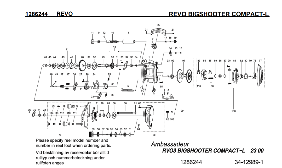 abu garcia revo compact schematics | most complete fishing reels schematics
